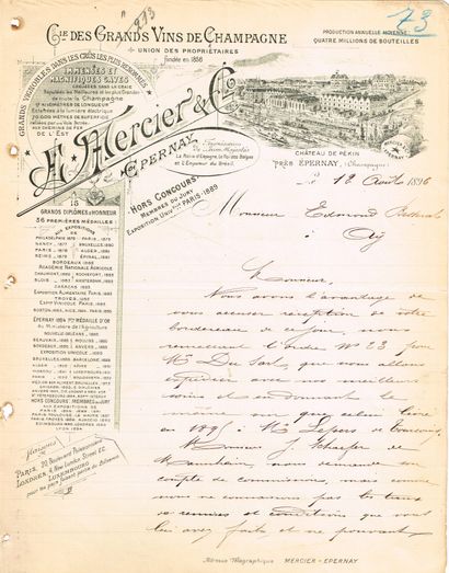 null CHAMPAGNE MERCIER - Eugène MERCIER (1838-1904, Personnalité du Champagne, fondateur...