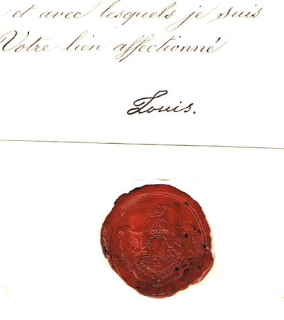 null LOUIS III (1806-1877, Grand-Duc de Hesse) / Lettre signée "Louis" de sa main,...