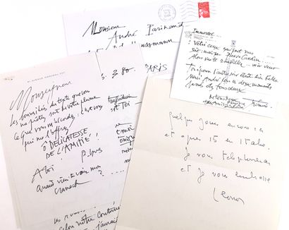 null Pierre-Yves TREMOIS (1921-2020, peintre et graveur) / Ensemble de 6 lettres...