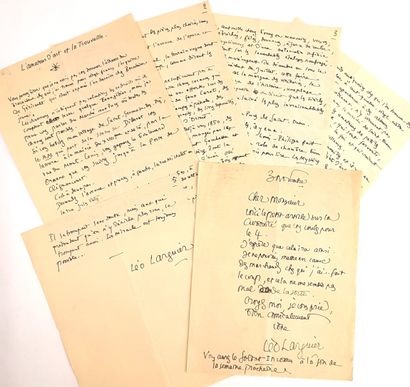 null MARCHE AUX PUCES – Léo LARGUIER (1878-1950, poète, novelliste et critique) /Manuscrit...
