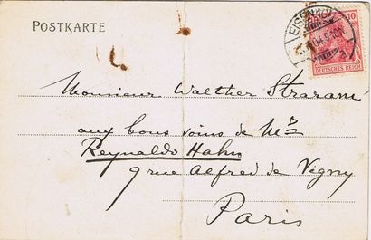 null MUSIQUE - Edouard RISLER (1873-1929, Pianiste) / Carte postale autographe signée,...