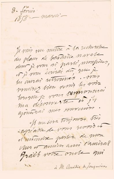 null Alfred de VIGNY (1797-1863, romancier, dramaturge et poète) / 1°) Lettre autographe...