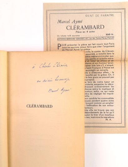 null Marcel AYME (1902-1967, écrivain et dramaturge) / « Clérambard », pièce, Grasset,...
