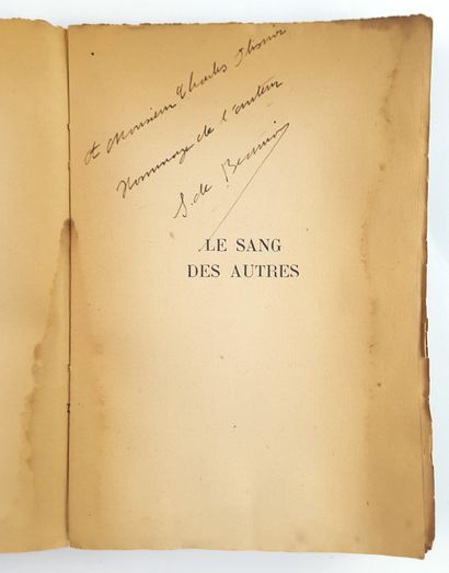 null Simone de BEAUVOIR (1908-1986, romancière et philosophe) / « Le Sang des Autres...