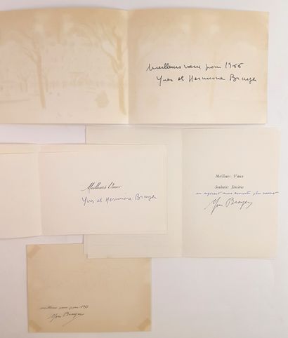 null BEAUX-ARTS – Yves BRAYER (1907-1990, peintre) / Ensemble de 7 cartes de vœux...