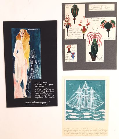 null BEAUX-ARTS – Paul CHARLEMAGNE (1892-1972, peintre et illustrateur) / Ensemble...