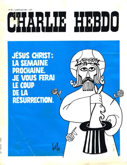 null CHARLIE HEBDO / Ensemble de 12 authentiques affichettes (30 x 38 cm), imprimées...