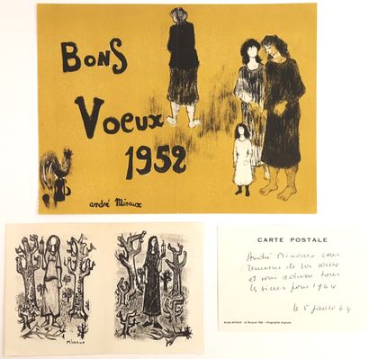 null BEAUX-ARTS – André MINAUX (1923-1986, peintre) / Ensemble de 8 cartes de vœux...