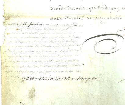 null BORDEAUX - LOUIS XV (1710-1774, Roi de France et de Navarre) / Lettres de retenue...