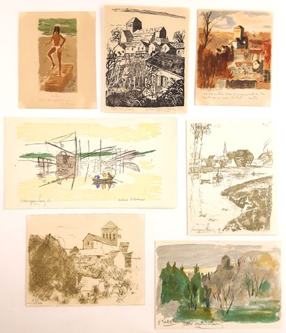null BEAUX-ARTS – Pierre-Eugène CLAIRIN (1897-1980, peintre et graveur) / Ensemble...