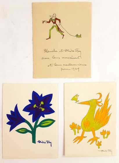 null BEAUX-ARTS – André FOY (1886-1953, peintre) / Ensemble 5 dessins originaux signés...