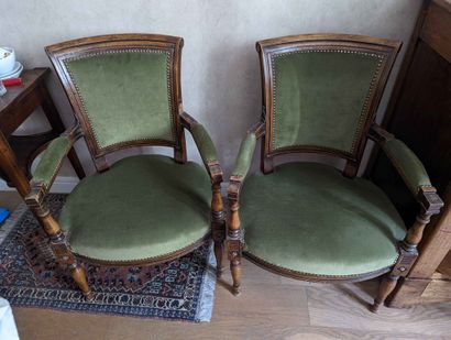 null SUR DESIGNATION /

Paire de fauteuils, Style Directoire, tapisseries en velours...