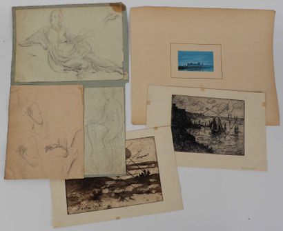 null Manette de dessins et estampes dont :

Joseph Hecht (1891-1951), Roland Oudot...