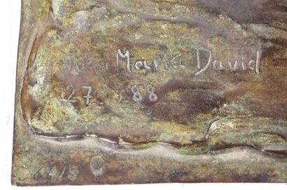 null José-Maria David (né en 1944).

Deux kangourous, 1988

Bronze à patine mordorée/verte...