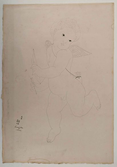  Léonard Tsugouharu FOUJITA (1886-1968)

Cupidon armant son arc, 1924

Héliogravure... Gazette Drouot