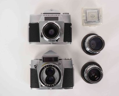 null Agfa kit. Optima-Reflex camera with Apotar 2.8/45 mm lens. Ambiflex camera with...