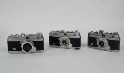 null Set of three Foca 2 stars cameras: one Oplarex 1.9/5 cm, a second Foca 3.5/5cm...