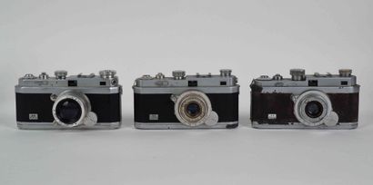 null Set of three Foca 2 stars cameras: one Oplarex 1.9/5 cm, a second Foca 3.5/5cm...