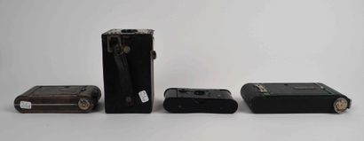 null Set of four miscellaneous cameras: three Kodak bellows cameras (Pocket Kodak...