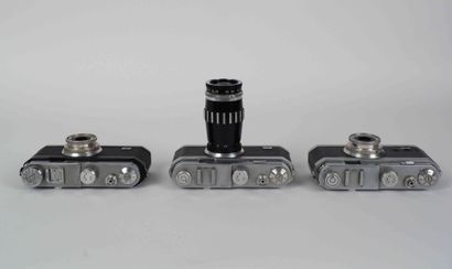 null Set of three Foca 1 star cameras: two with Oplar 3.5/3.5 cm lens and one with...