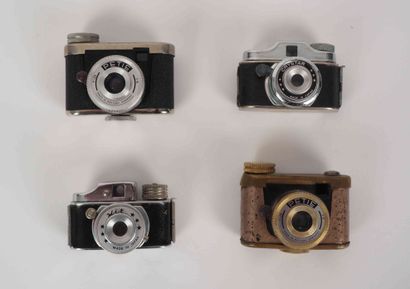 null Set of four miniature cameras: Petie, Crystar and Kit.