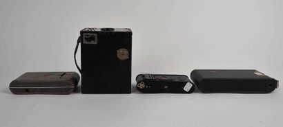 null Set of four miscellaneous cameras: three Kodak bellows cameras (Pocket Kodak...