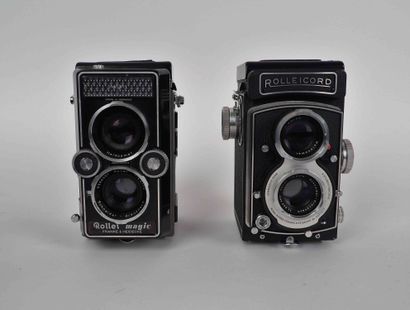 null Ensemble de deux appareils photographiques : Rolleicord avec objectifs Schneider-Kreuznach...