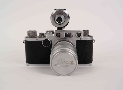 null Leica II f camera n°611378 (1952) with Elmar 4/9 cm lens n°872840 (1951) and...