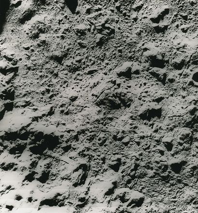 null NASA. View of the Moon by the LUNAR ORBITER V probe. October 1967.period silver...