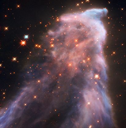 null NASA. HUBBLE space telescope. Powerful bursts of energy from boiling stars can...