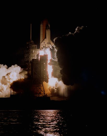 null NASA. Liftoff of the space shuttle COLUMBIA (Mission STS-109) en route to Earth...