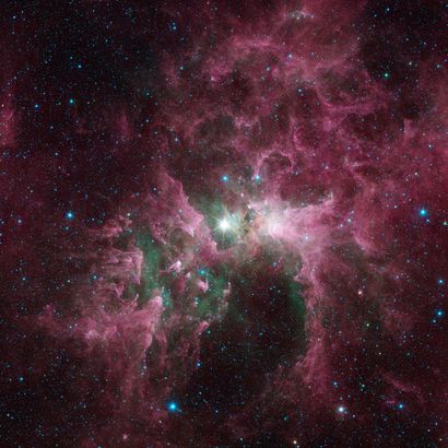 null NASA. LARGE FORMAT. DEEP SPACE. Carina Nebula. Massive stars can wreak havoc...