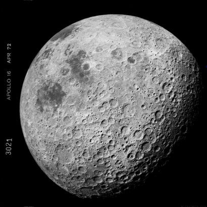 null Nasa. Superb photograph from APOLLO 16 of the dark side of the Moon whose numerous...