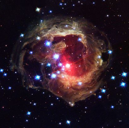 null NASA. LARGE FORMAT. HUBBLE TELESCOPE. Superb photograph showing a star three...