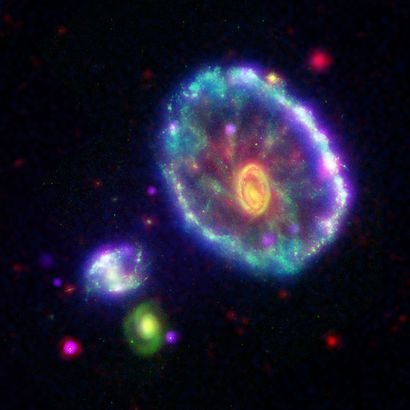 null NASA. HUBBLE space telescope. False-color composite photograph of the "Cartwheel"...