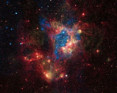 null NASA. LARGE FORMAT. DEEP SPACE. Superb photograph of a star cluster containing...