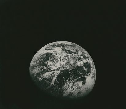 null NASA. Historical photograph. Mission Apollo 8. First photograph of the Earth...
