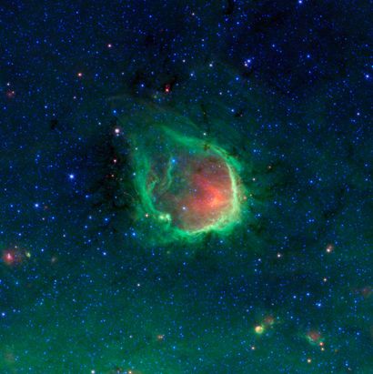 null NASA. LARGE FORMAT. DEEP SPACE. Superb photograph of a green ring nebula in...
