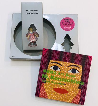 Yayoi KUSAMA (nee en 1929) Hi Konnichiwa, 2012
Small art book and figurine in a box
Signed...