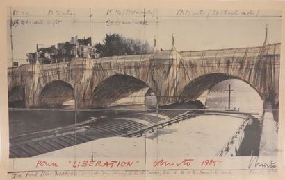 CHRISTO Javacheff (1935-2020), d'apres Le Pont-Neuf emballé, 1985
Offset print from...