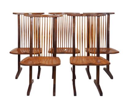Georges NAKASHIMA (1905-1990), D'APRÈS 
Conoïd Chairs, circa 1960



Suite of twelve...