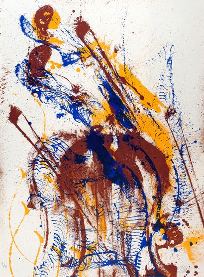 ARMAN (1928-2005) Empreintes de violons, 1990
Lithographie sur BFK Rives de couleur...