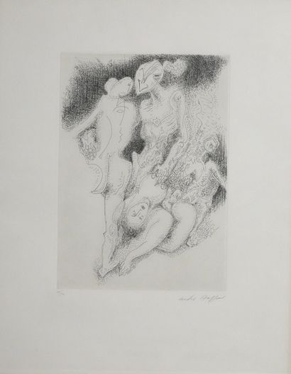 Andre MASSON (1896-1987) Sans titre
Lithographie sur papier
Signée en bas à droite...