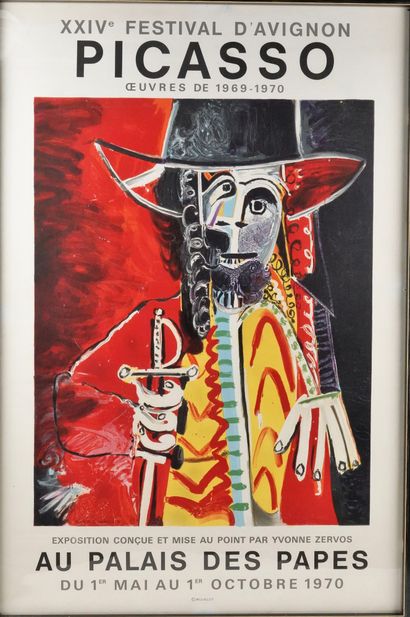 Pablo PICASSO (1881-1973), d'apres Le Mousquetaire à l'épée, 1970
Lithographic poster...