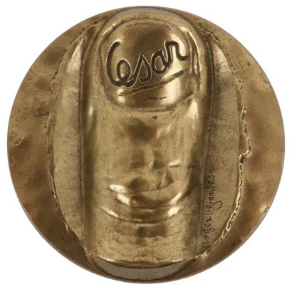 Roger BEZOMBES (1913-1994) Homage to Caesar, circa 1971
Large bronze medal, double-sided,...