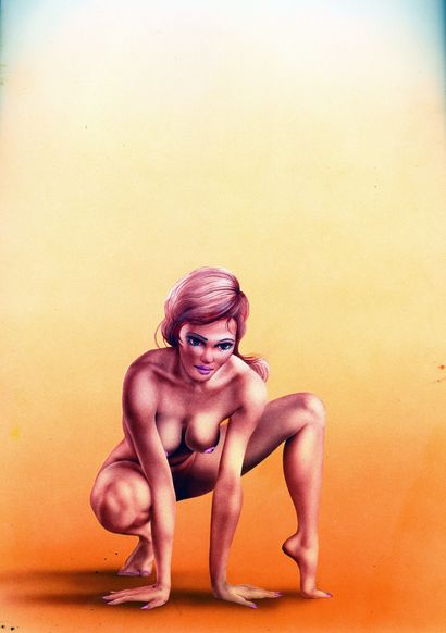 null * MORELLES Jean Louis

Young woman crouching on an orange background Cover of...
