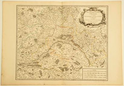 null 134 – ORLÉANAIS. CARTE de 1753 : «Gouvernement général d’ORLÉANAIS où se trouvent...