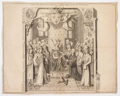 null 18 - THE BOOK OF TOURNAMENTS. Engraving beginning of XVIIth. "Louis de BRUGES...