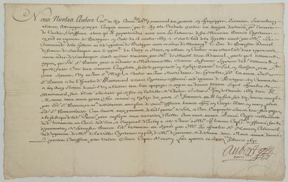 null 57 - GUERRE DE CANDIE (Crête), Expédition contre les Turcs de 1645 à 1669. Certificat...