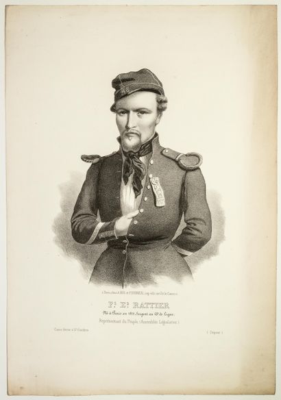 null 454 - François RATTIER, Sergent, Député en 1849, Officier du Siège et de la...
